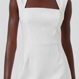 French Connection White Square-Neck Mini Dress